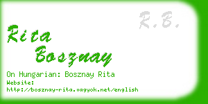 rita bosznay business card